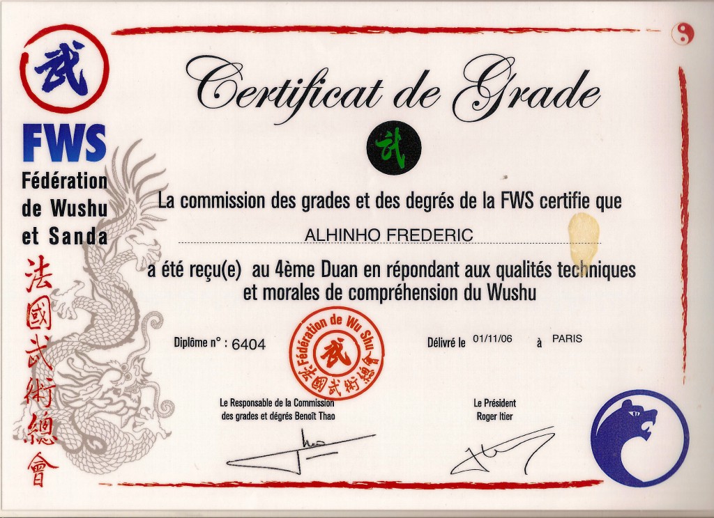 certificat de grade